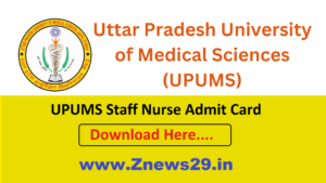 UPUMS Staff Nurse Admit Card 
